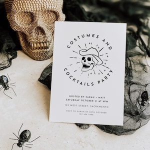 Halloween Party Invitation Template Halloween Evite Skull Invitation Printable Halloween Party Invite Template Editable Invitation