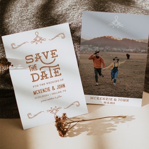 Western Save The Date Template Photo Save The Date Southwestern Wedding Ranch Wedding South Texas Wedding Save The Date | Dakota