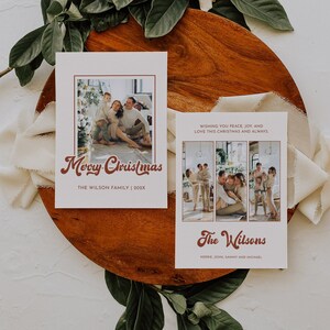 Christmas Photo Card Template Christmas Card Minimalist Christmas Card Boho Holiday Card Merry Christmas Template Editable