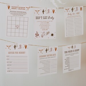 Wild West Baby Shower Games Bundle Cowboy Baby Shower Game Bundle Western Baby Shower Editable | Cassie 14 games