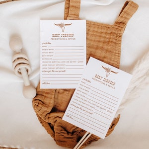 Western Baby Predictions and Advice Desert Baby Shower Games Gender Neutral Prediction and Advice Cards Baby Prediction Cards | Moab