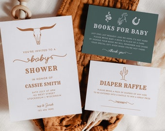 Western Baby Shower Invitation Boho Desert Baby Shower Southwestern Gender Neutral Instant Download Wild West Baby Shower Cowboy | Moab