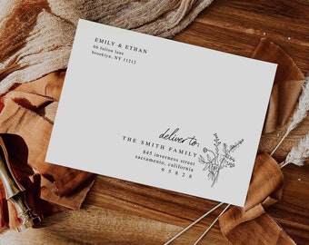 Wedding Envelope Template Modern Wedding Envelope Address Template Botanicals | Indy