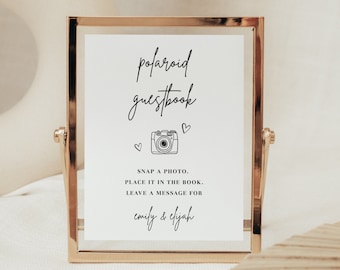 Polaroid Guestbook Sign Photo Guestbook Sign Template Download Minimalist Wedding Photo Guest Book Sign | Lia