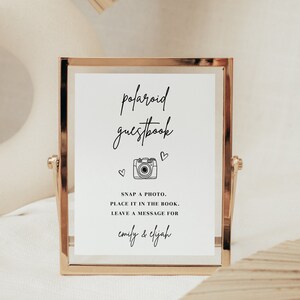 Polaroid Guestbook Sign Photo Guestbook Sign Template Download Minimalist Wedding Photo Guest Book Sign | Lia