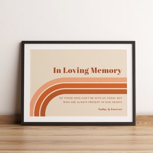 Retro Wedding Sign In Loving Memory Sign Template Printable In Loving Memory Sign for Wedding Memorial Sign Wedding Sign Template | Zoey