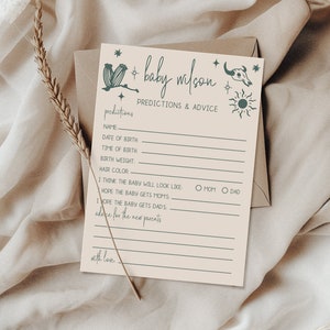 Desert Baby Predictions and Advice Desert Baby Shower Games Gender Neutral Prediction and Advice Cards Baby Prediction Cards | W2