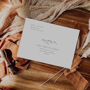 Mountain Wedding Envelope Template Wedding Envelope Address Template | Colorado