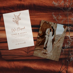 Elopement Announcement Card Boho We Eloped Card Desert Elopement We Got Married Tied The Knot // DIGITAL DOWNLOAD | Mia