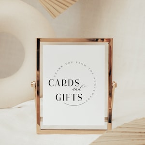 Modern Cards and Gifts Sign Printable Arch Minimalist Wedding Sign Baby Shower Sign Bridal Shower Gift Sign Cards + Gifts | Olivia