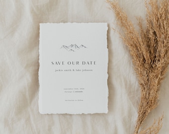 Mountain Wedding Save The Date Template Mountains Save The Date Invitation Template // Colorado