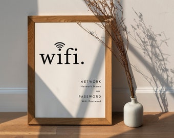 Wifi Password Sign Printable Wifi Sign Template Modern