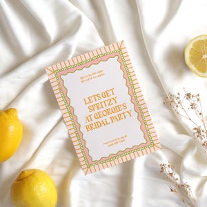 Colorful Hand Drawn Love At First Spritz Invitation, Fun Spritz Bachelorette Bridal Shower Invite | SP1