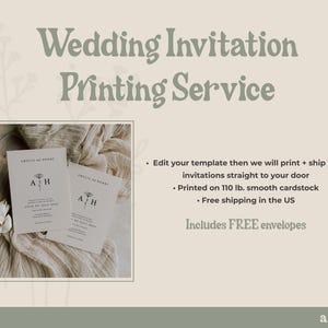 PRINTING SERVICE Wedding Invitation with Envelopes - Single Sided