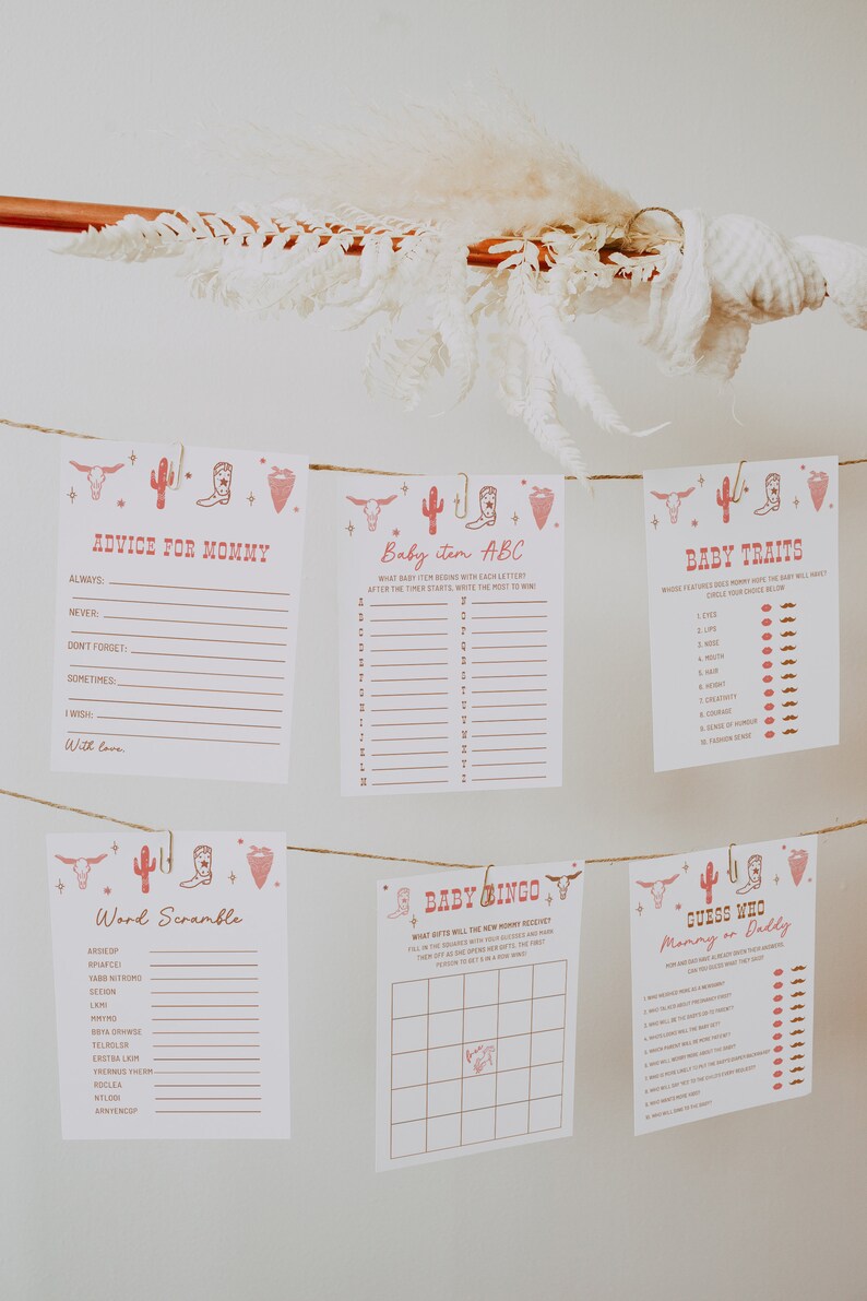 Baby Shower Games - The Ultimate Big Baby Shower Game Bundle 5 In 1 Up Up And Away Hot Air Balloon Vintage Design