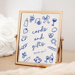 Ciao Bambino Baby Shower Cards and Gifts Sign, Ciao Baby Italian Baby Shower Sign Thank You Hand Drawn | HD4