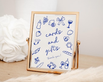 Ciao Bambino Baby Shower Cards and Gifts Sign, Ciao Baby Italian Baby Shower Sign Thank You Hand Drawn | HD4