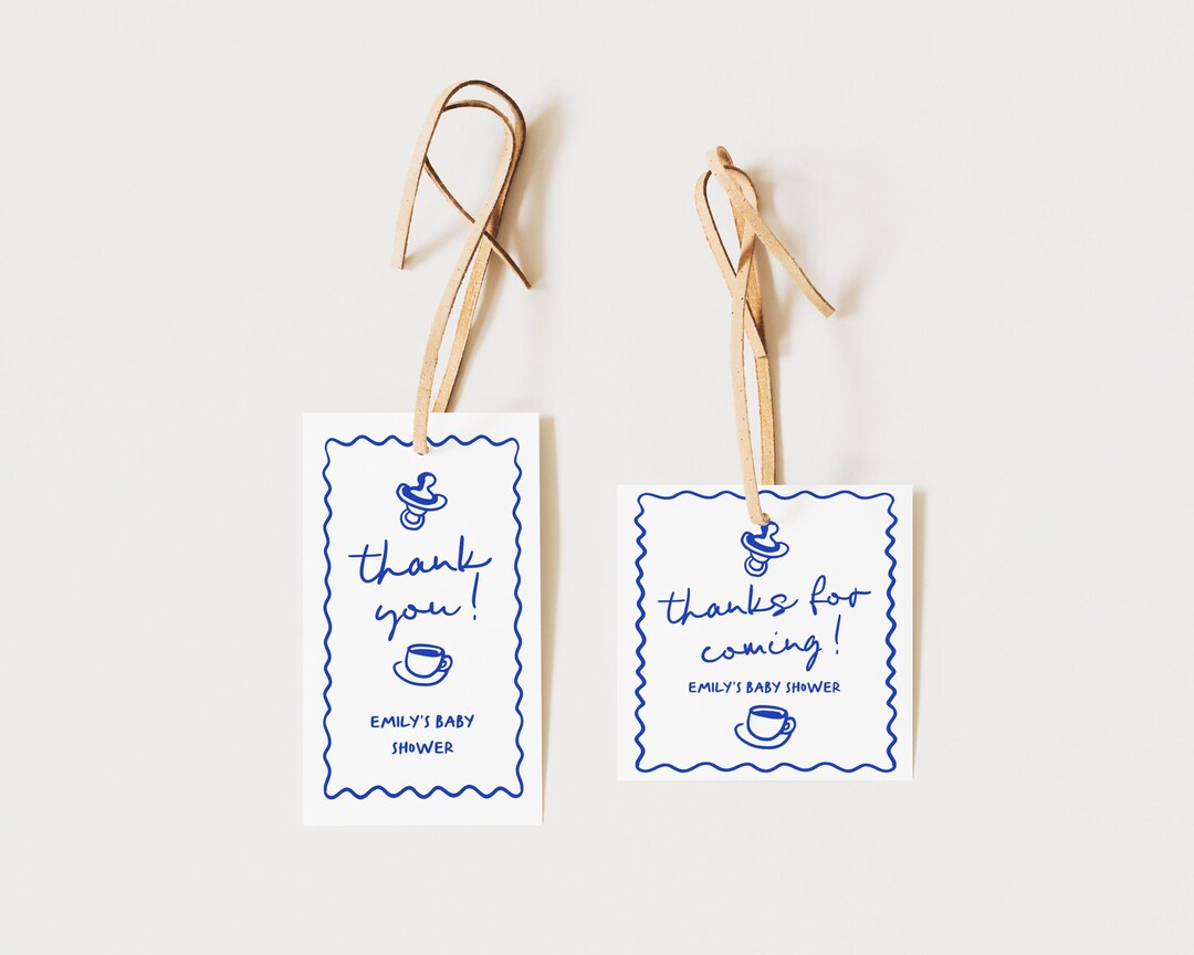 Cafe Bebe Gift Tags Printable Template, French Cafe Baby Shower Thank ...