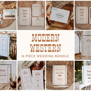 Western Wedding Template Bundle Desert Wedding Sign Templates Ranch Cowboy Wedding Southwestern Mega Bundle | Dallas