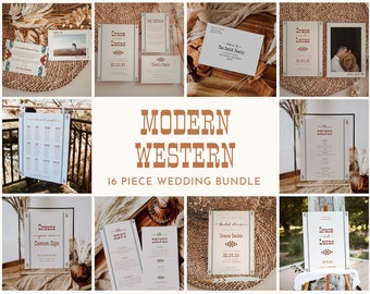 Western Wedding Template Bundle Desert Wedding Sign Templates Ranch Cowboy Wedding Southwestern Mega Bundle | Dallas