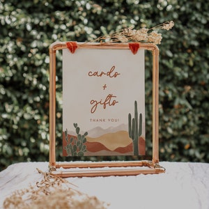 Cactus Baby Shower Cards And Gifts Sign Printable Download Desert Baby Shower Cards & Gifts Sign 8x10 | Ava