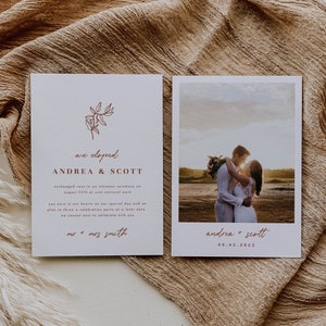 Elopement Announcement Card We Eloped Card Terracotta Desert Elopement DIY Template We Got Married // DIGITAL DOWNLOAD | Desierto
