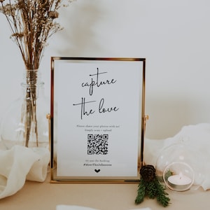 Capture The Love Sign Photo QR Code Share the Love Sign Wedding Template Wedding QR Sign Download | Georgia
