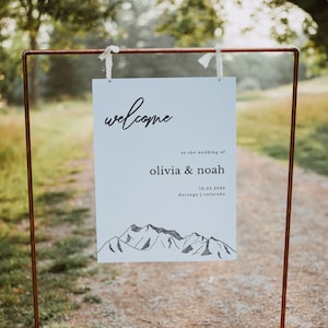Mountain Wedding Welcome Sign Template Mountains Wedding Welcome Sign Minimalist Printable Welcome Sign Wedding Sign