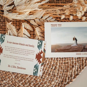 Western Wedding Thank You Card Template Southwestern Cowboy Thankyou Card Wild West Thank You Card Instant Download | Dallas