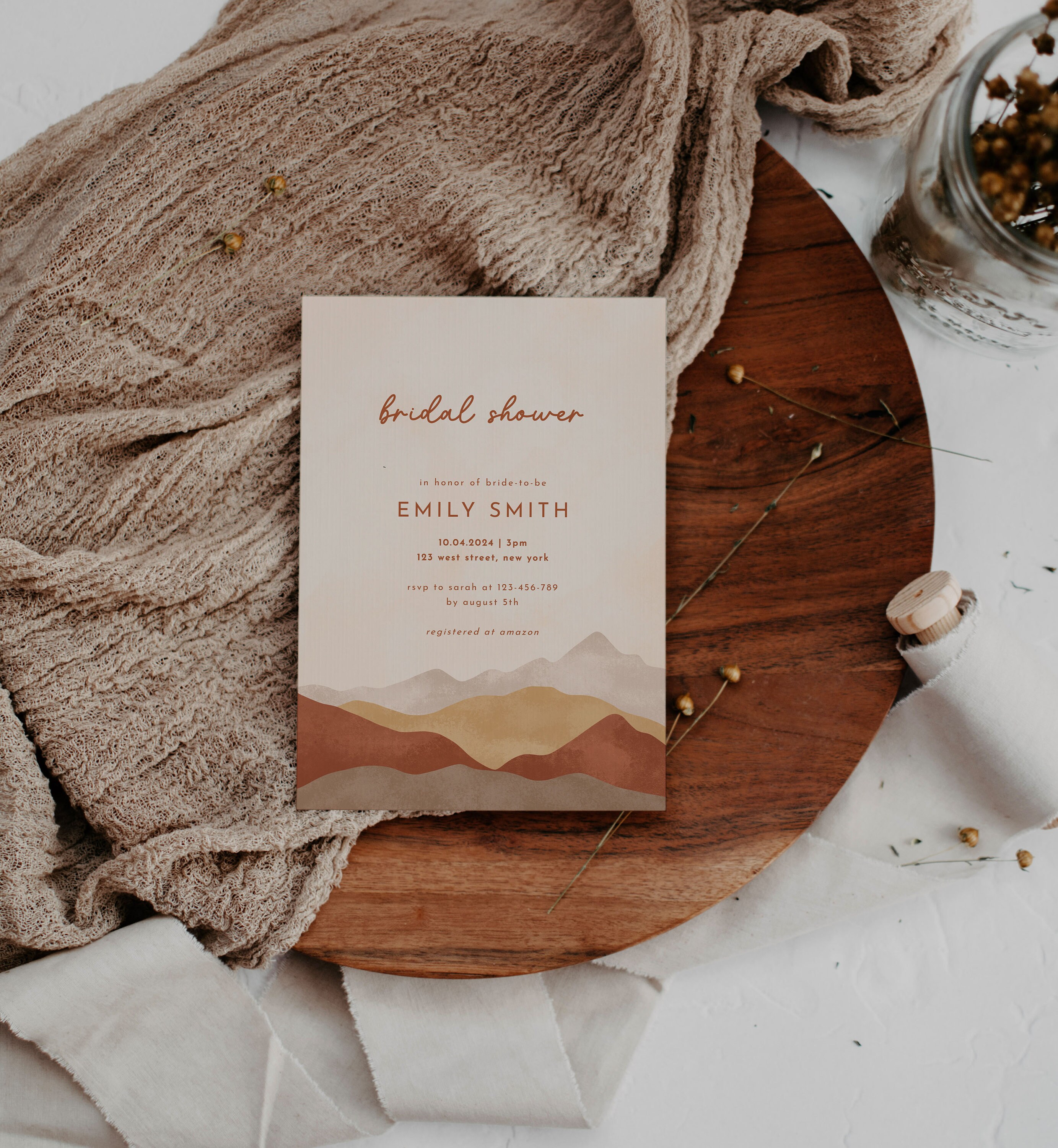 Desert Bridal Shower Invitation Template Cactus Bridal Shower Etsy