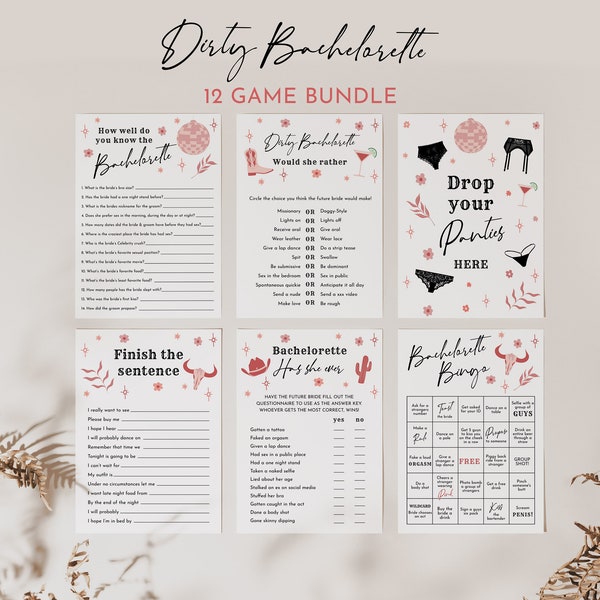 Disco Cowgirl Bachelorette Party Games Bundle Dirty Bachelorette Games Rodeo Bachelorette Game Template Space Cowgirl Bundle | Disco Cowgirl