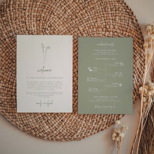 Sage Green Wedding Timeline Template Wedding Timeline Printable Event Timeline Wedding Itinerary Weekend Schedule Events | Lia