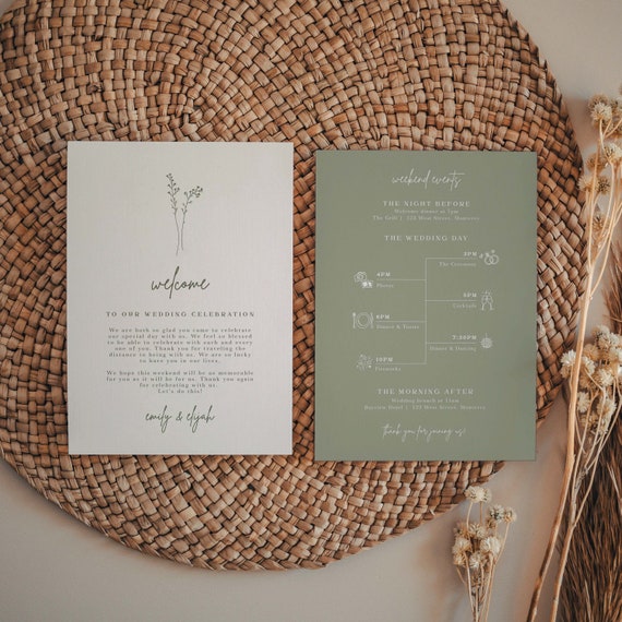 Sage Green Wedding Timeline Template Wedding Timeline Printable Event Timeline Wedding Itinerary Weekend Schedule Events | Lia