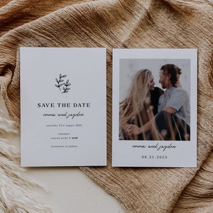 Save The Date Template Save The Date Card Template DIY Modern Minimalist Save The Date | Lola | 2 Designs Incl