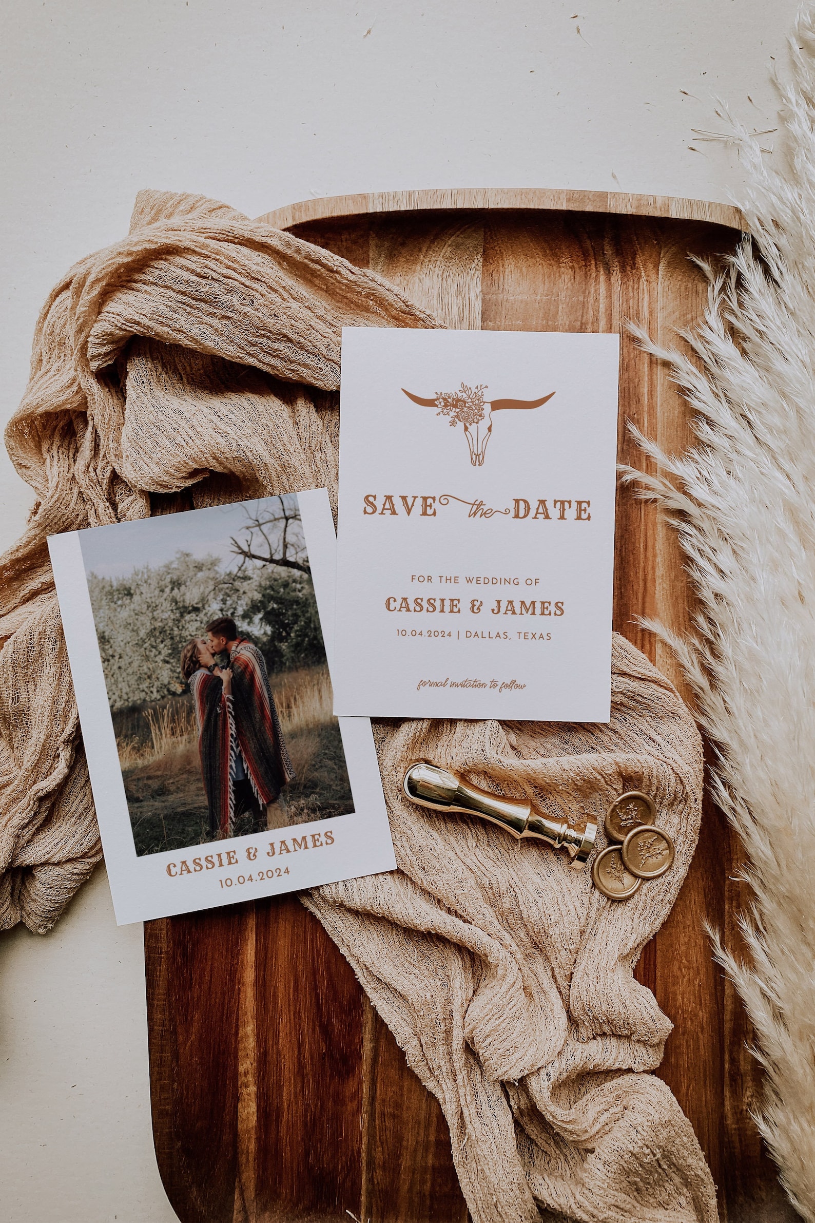 Modern Western Save the Date Template Boho Southwestern Etsy