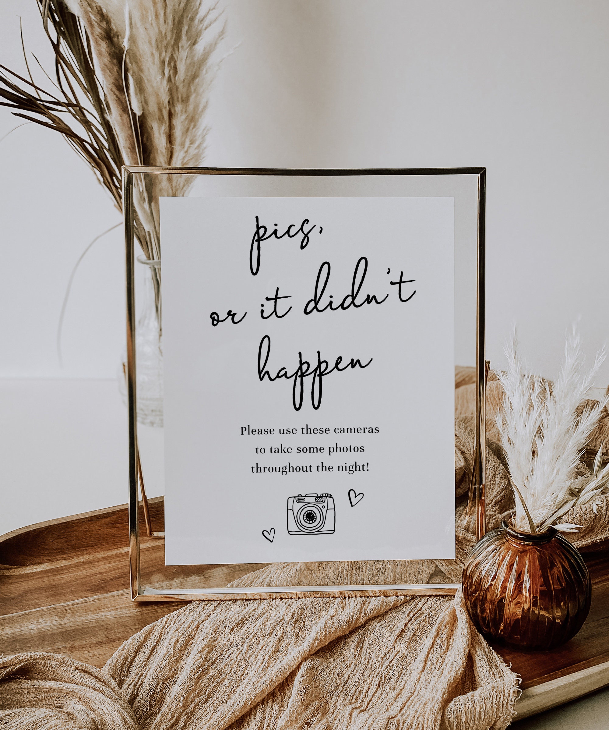 Pics or It Didnt Happen Disposable Camera Wedding Sign Etsy