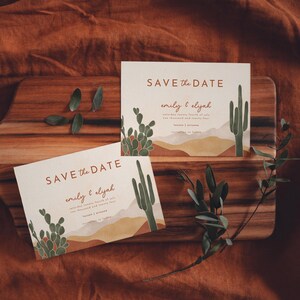 Desert Save The Date Template Arizona Save The Date Cactus Saguaro Warm Earth Tones Save The Date // DIGITAL DOWNLOAD AVA image 2