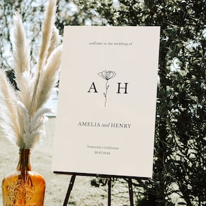 Elegant Wedding Welcome Sign Template Minimalist Welcome Sign Printable | June