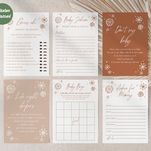 Winter Baby Shower Games Bundle Baby It&#39;s Cold Outside Baby Shower Game Bundle Winter Wonderland Gender Neutral | Winter