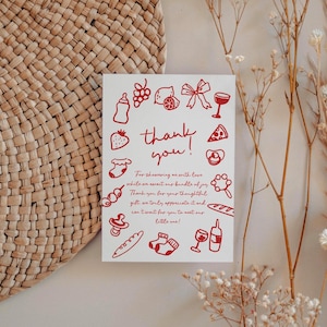 Ciao Baby Shower Thank You Card Template, Italian Baby Shower Thank You | HD4 Red