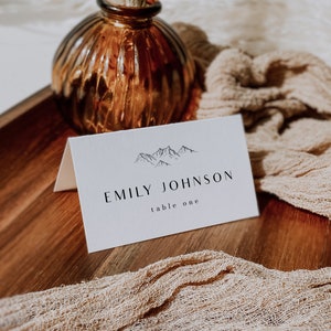 Mountain Wedding Place Cards Template Wedding Name Cards Template Mountains | Colorado