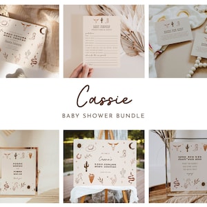 Wild West Baby Shower Template Bundle Wild West Baby Shower Template Cowboy Editable Invitation Western Rodeo Baby Shower Signs | Cassie