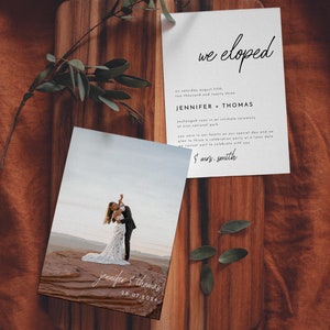 Elopement Announcement Card We Eloped Card We Got Married Tied The Knot Elopement Card // DIGITAL DOWNLOAD | Ellie
