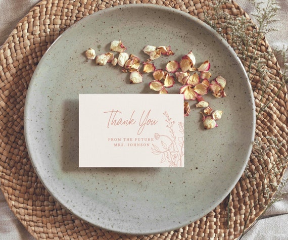 Bridal Shower Thank You Card Template Printable Indy - Etsy