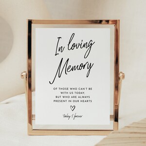 In Loving Memory Sign Modern Wedding Sign Template Printable In Loving Memory Sign for Wedding Memorial Sign Minimal | Ellie