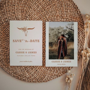 Modern Western Save The Date Template Boho Southwestern Wedding Ranch Wedding South Texas Wedding Save The Date | Moab