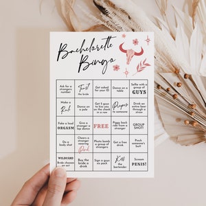 Cowgirl Bachelorette Party Bingo Game Disco Cowgirl Bachelorette Bar Bingo Game Digital Template Rodeo Space Cowgirl | Disco Cowgirl