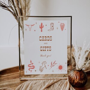 Cowgirl Baby Shower Cards and Gifts Sign Printable Baby Shower Sign Gift Sign Cards + Gifts | Cassie