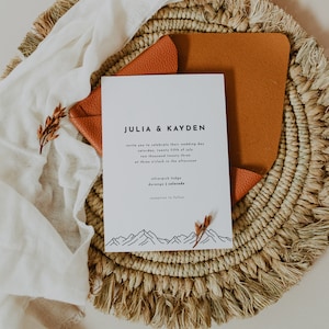 Mountain Wedding Invitation Template, Outdoor Wedding Invitation Instant Download  // DIGITAL DOWNLOAD