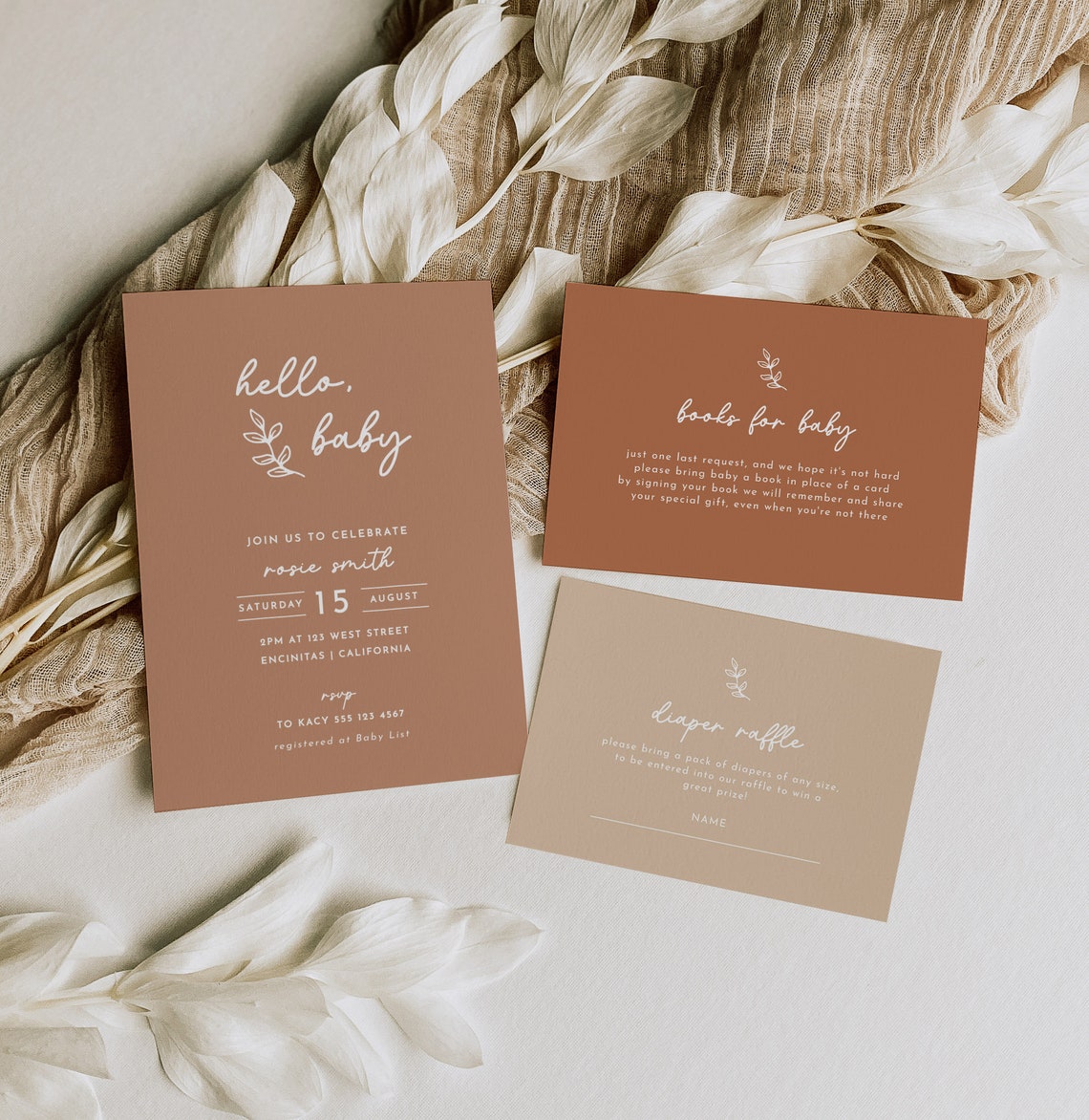 Gender Neutral Baby Shower Invitation Suite Template Printable Hello ...